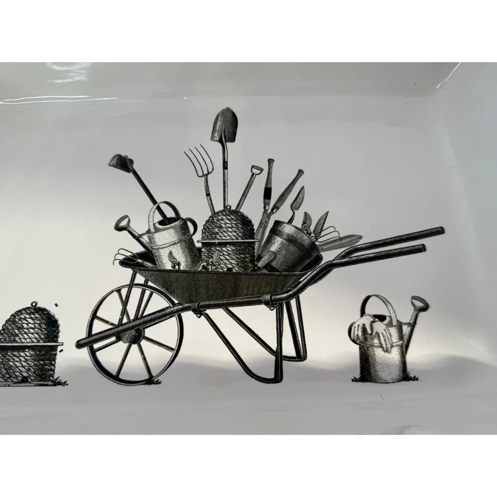 Mary Lake-Thompson Ceramic‎ Stoneware Garden Wheelbarrow Scalloped Baking Dish